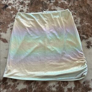 Elegant Iridescent Mini Skirt in Cream